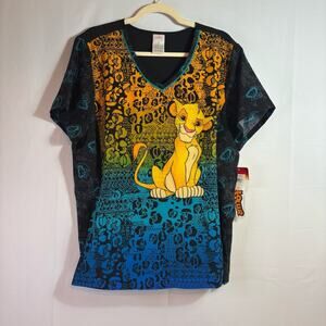 NWT Disney The Lion King Nala Tooniforms Scrubs Top Size Large B0023